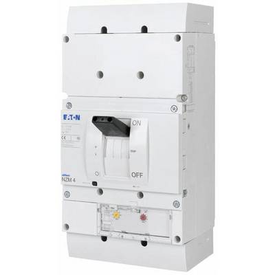 A white circuit breaker with 'ON' and 'OFF' markings, model number 'NZM 4', by the brand EATON.