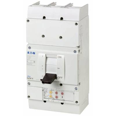 An Eaton circuit breaker, model NZM. Contains switches for control with 'ON' and 'OFF' positions. Device control panel visible.
