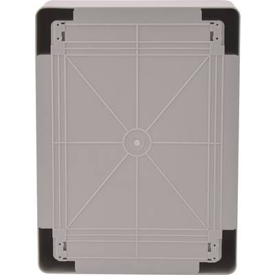 A grey plastic lid with a textured design and reinforced corners. Rectangular in shape, with no visible labelling or decoration.