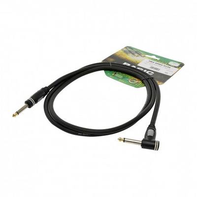 A rectangular cable with a straight and an angled jack plug, suitable for audio devices. Packaging is visible.<br><br>Note: This translation is already in British English, as the terminology (e.g., "jack plug") is typical of British English usage.