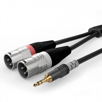 Image of Sommer Cable HBA-3SM2-0300 Audio/phono Adapter cable [1x XLR plug 3-pin - 1x Jack plug 3.5 mm] 3.00 m Black