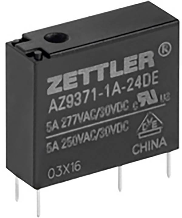 Zettler Electronics AZ9371-1A-24DE PCB relay 24 V DC 5 A 1 maker 1 pc(s)