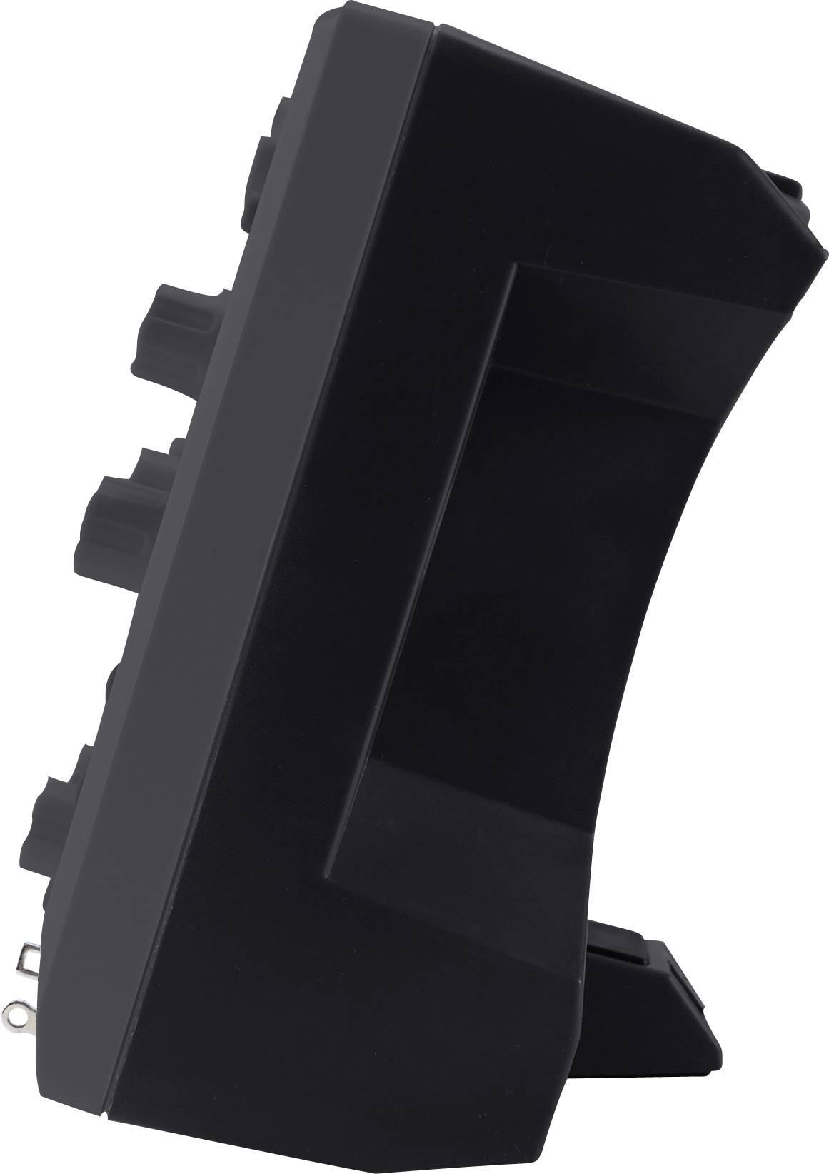 A blender viewed from the side with multiple control buttons. The appliance appears compact and functional, suitable for mixing.