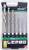 Five drill bits in packaging, sizes 8 to 3, for various materials such as metal and wood, brand 'Alpen', Pro ATM 6 Series.