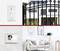 'Smart home automation with intercom and camera, modern exterior view with fence, cosy living room with sofa, pictures on the wall.'