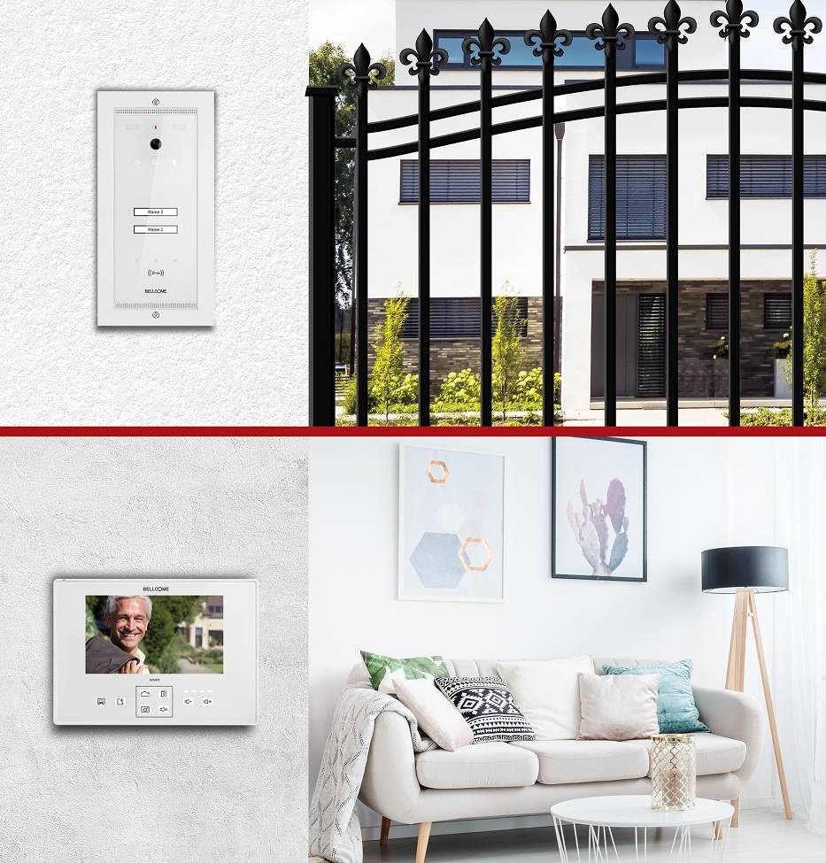 Bellcome Smart 7" Video-Kit 2 Familie Video door intercom Corded Complete kit 14-piece White-1