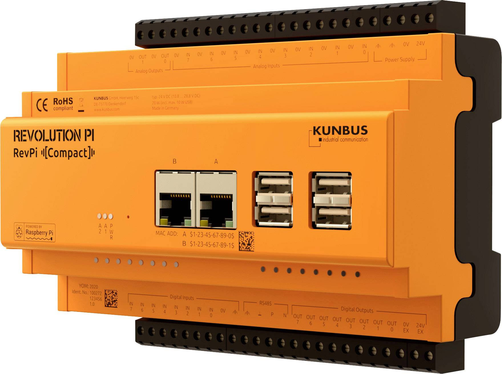 Revolution Pi by Kunbus RevPi Compact PR100272 PLC controller