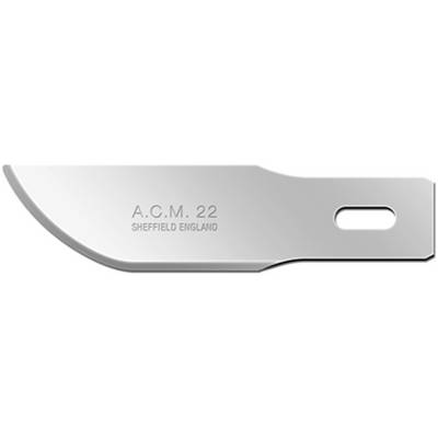 Metal blade inscribed with 'A.C.M. 22 Sheffield England'.
