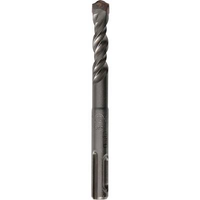 Close-up of a drill bit with spirals and SDS-plus shank, suitable for concrete and masonry drilling.