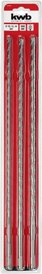 kwb 244690 Tool steel Hammer drill bit set 3-piece 10 mm, 12 mm, 14 mm Total length 460 mm SDS-Plus 1 Set-2