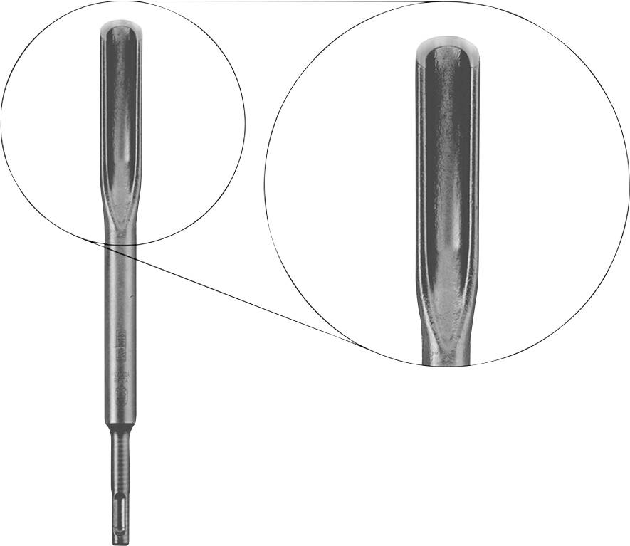 A drill bit for precise drilling shows its tip in an enlarged view. Ideal for detailed work in materials.