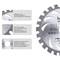 Circular saw blade with friction and noise optimisation, expansion slots for development control and additional side holes for securing.