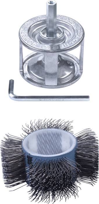 Gas Cylinder Brush Set consists of a cleaning attachment and an Allen key, for cleaning gas cylinder connections.