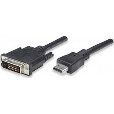 Manhattan HDMI / DVI Cable 3.00 m Black ICOC-HDMI-D-030 gold plated connectors HDMI cable-0