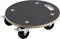 Rounded wooden furniture dolly with four black castors and a handle. Perfect for moving heavy items.