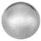 A smooth, silver metal sphere that is evenly illuminated.
