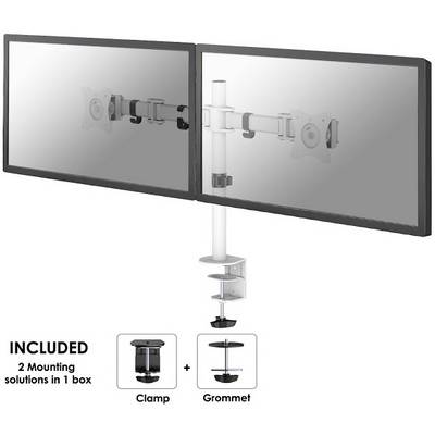 Neomounts NM-D135DWHITE 2x Monitor desk mount 25,4 cm (10") - 68,6 cm (27") Swivelling, Swivelling, Tiltable White-3