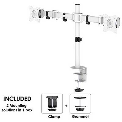 Neomounts NM-D135DWHITE 2x Monitor desk mount 25,4 cm (10") - 68,6 cm (27") Swivelling, Swivelling, Tiltable White-5