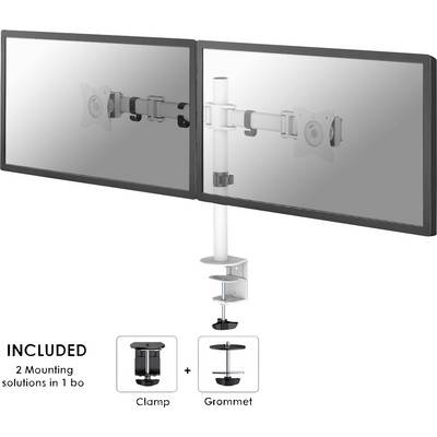 Neomounts NM-D135DWHITE 2x Monitor desk mount 25,4 cm (10") - 68,6 cm (27") Swivelling, Swivelling, Tiltable White-7
