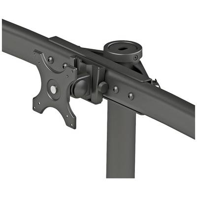 Metal mounting bracket for a screen, suitable for attachment to an arm or pole, with screws for adjustment.