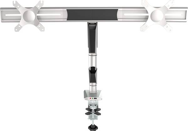 Neomounts NM-D725DXSILVER Monitor desk mount 25,4 cm (10") - 68,6 cm (27") Swivelling, Swivelling, Tiltable, Height-adjustable