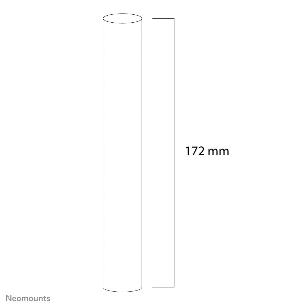 The outline shows a vertical cylinder with a height of 172 mm.