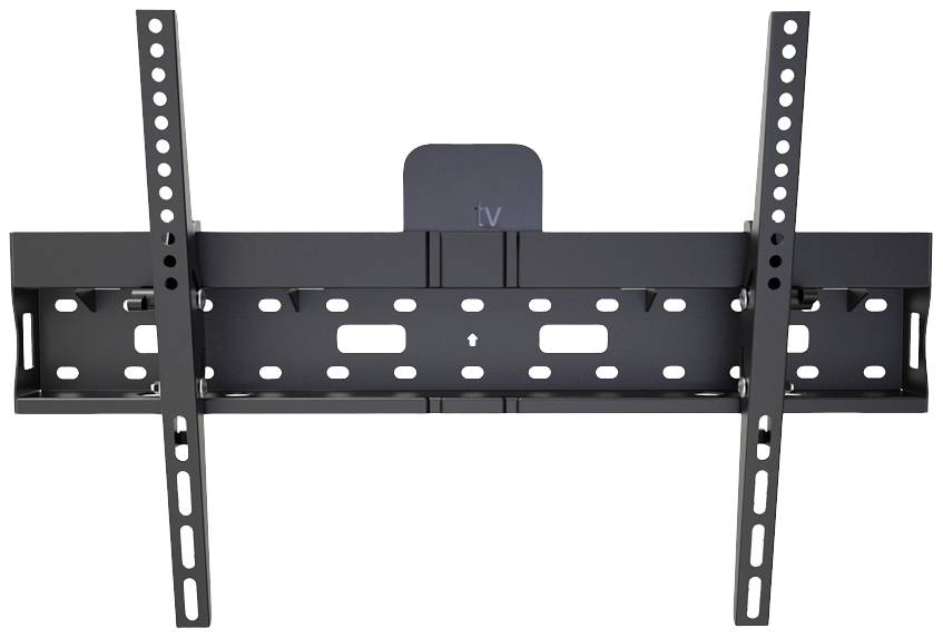 Metal TV wall mount, black, suitable for large flat-screen televisions, with adjustable arm positions for optimal viewing.