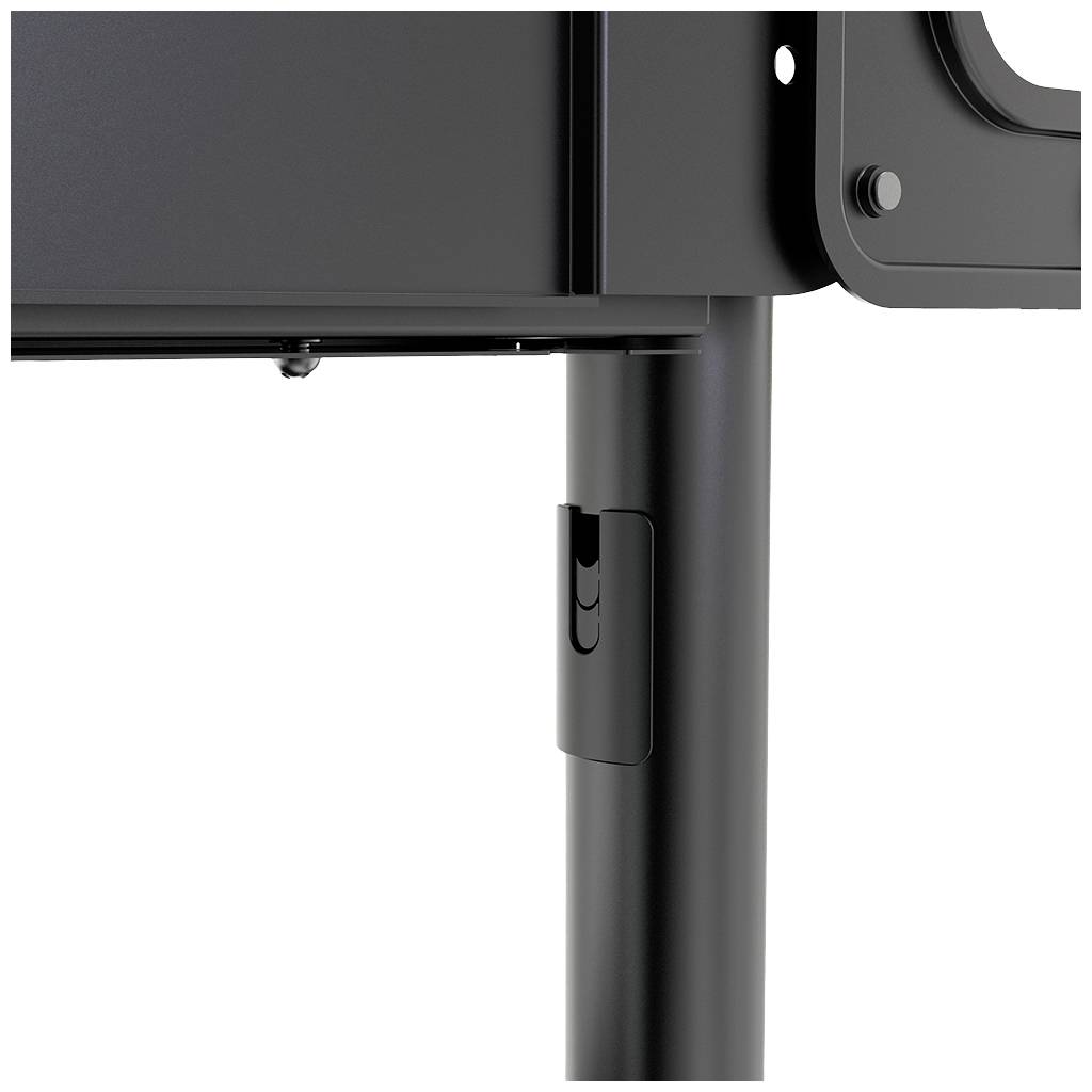 Close-up of a black metal stand with a hole. No additional context or decoration visible.