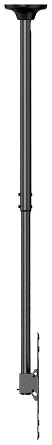 A black adjustable telescopic metal mast with a mounting bracket at the bottom.