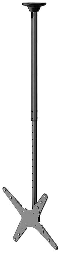 Ceiling Mount for Projectors: Adjustable Height, Black Colour, with Four Mounting Points for Stability.