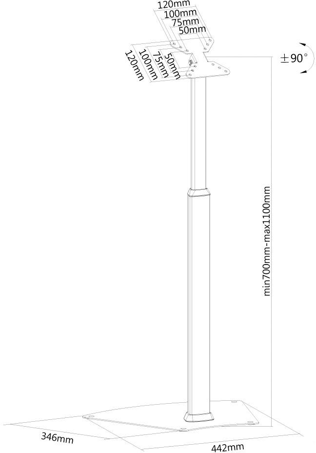 Neomounts FPMA-D1550SILVER TV base 25,4 cm (10") - 81,3 cm (32") Tiltable-2