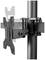 A metal monitor mount, side-mounted on a vertical pole. Suitable for attaching flat screens.