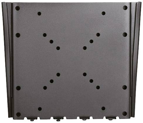 A rectangle with symmetrically arranged holes in two patterns: four holes in an X formation and twelve in a rectangular pattern.