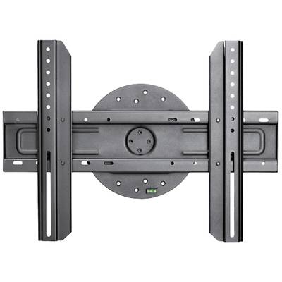 Black, rotating TV wall mount with multiple mounting hole rows, suitable for various screen sizes.
