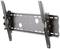 Black, adjustable wall mount for flat-screen televisions with multiple mounting points and screw holes.
