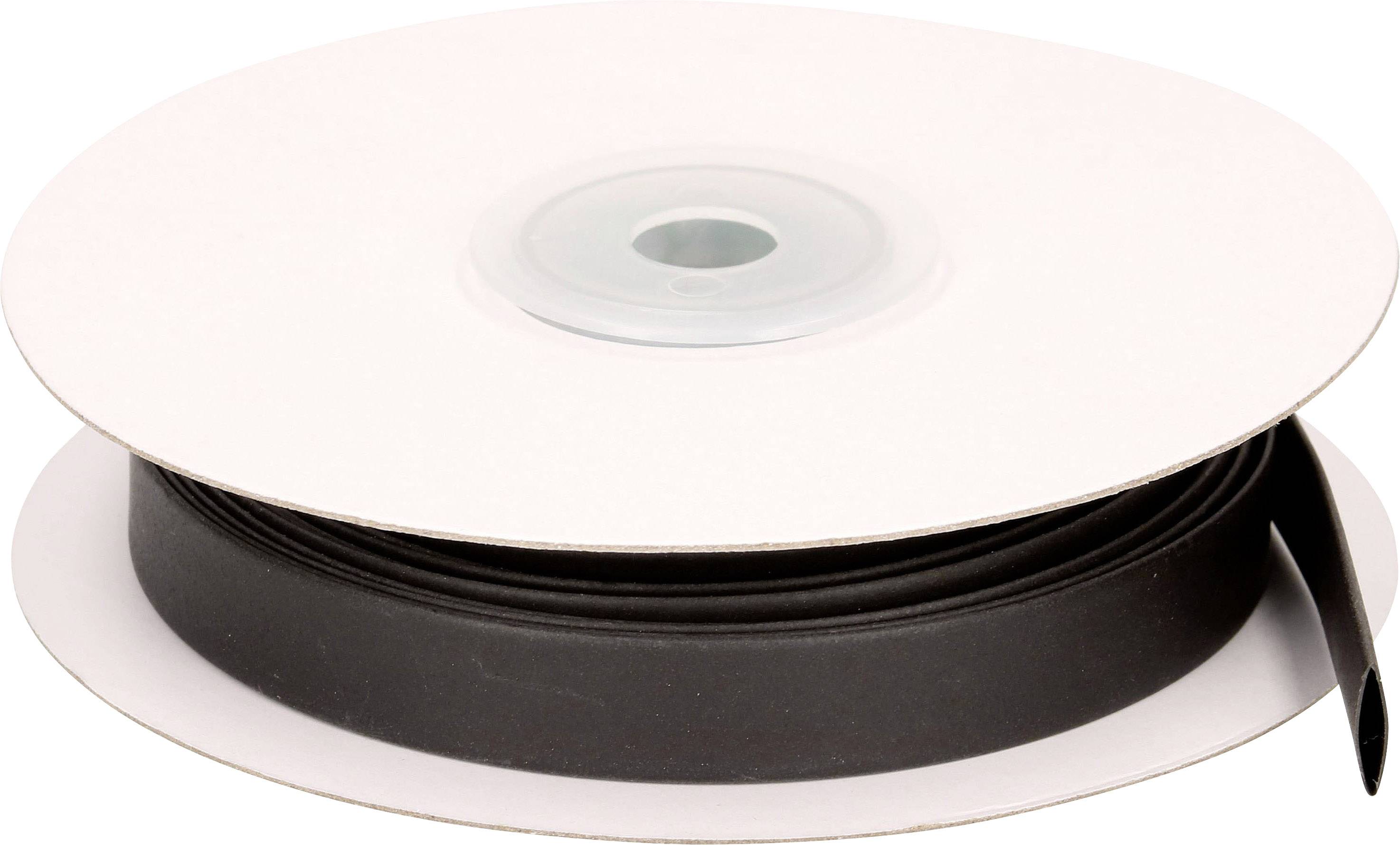 Black-banded roll, suitable for packaging or securing purposes.