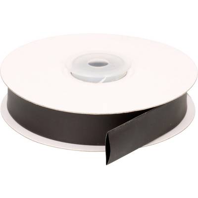 Black magnetic tape on a large reel, slightly raised at the side. Suitable for attaching objects to metal surfaces.