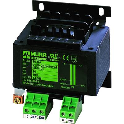 A transformer from Murr Elektronik, Type 86342; Switches between 230V/400V and 24V; Ideal for industrial applications.