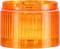 An orange warning light with a transparent housing, typical for safety applications, illuminates.