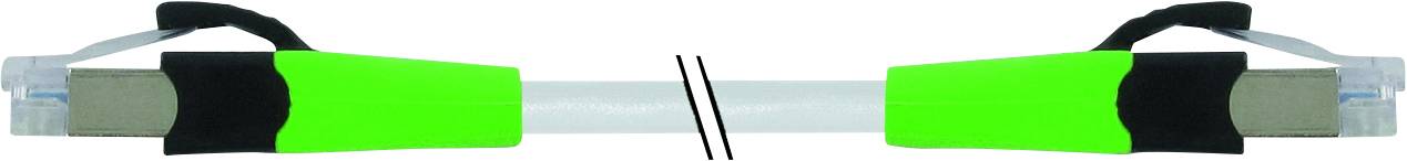 Two bright green hand straps on a white pole, separated by a double forward slash in the middle.