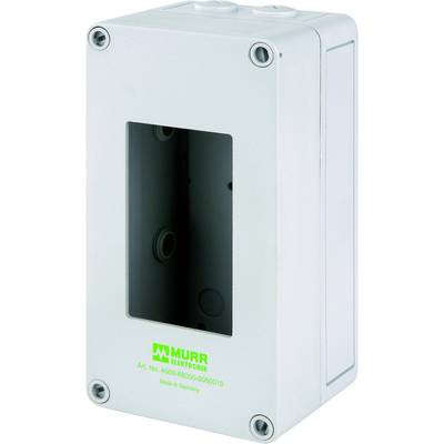 Murrelektronik enclosure box, rectangular, with transparent lid, suitable for electronic components, manufactured in Germany.