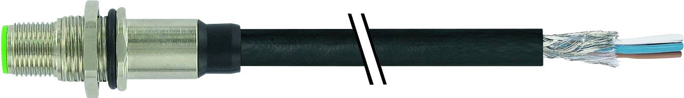 'A metal plug with a black cable and stripped ends, suitable for electronic connections.'