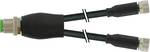 M12 Y-distributor / M8 BU. 0° PUR 3x0.25 sw UL/CSA+schnak. 0.3 m