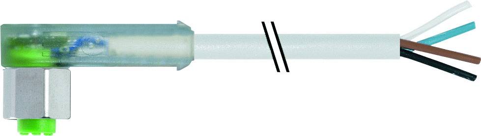 A cable with stripped ends and a transparent connection plug, used for connecting electrical components.