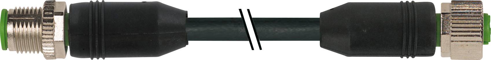 Murrelektronik 7999-40041-6380200 Sensor/actuator connector (pre-fab) M12 x 1 Plug, straight, Socket, straight 2.00 m No-1