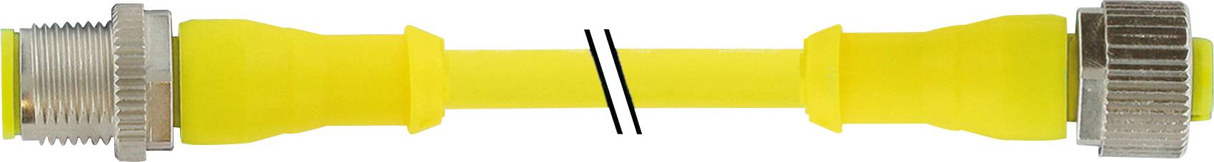 Yellow flexible gas pipe with metal connectors at both ends, against a white background.