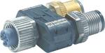 T-piece SlimLine M12-BU 5P. / 2x M12-St infeed IO-Link + infeed power to IO-Link Class B.