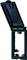 Open rectangular black plastic cover for electronic installation, showing mounting brackets and fixing screws inside.