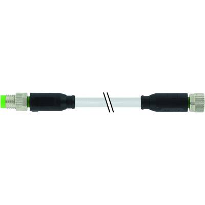 A transparent pipe section connects two black push-fit couplings, one with a green thread and the other with a grey thread.