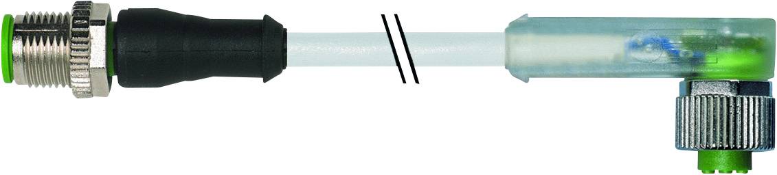 Coupling hose with a green end and metal connectors. Connects two parts together, likely for liquid transfer.